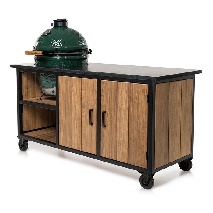 Big Green Egg Large + Fraaii Stalen Tafel Fraké Inferno + Graniet