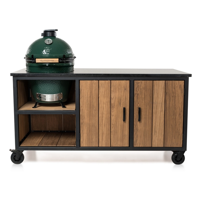 Big Green Egg Large + Uitlopend Model | Fraaii Buitenkeuken Fraké Inferno + Graniet