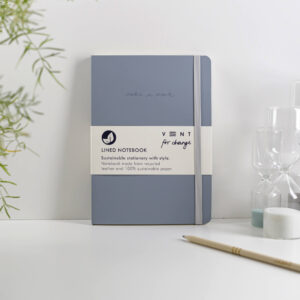Recycled-Leather-A5-Lined-notebook-Dusty-Blue-Main-Shop
